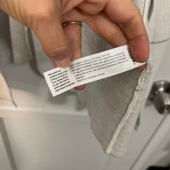 Eileen Fisher Gray Windowpane Plaid Open Cardigan - Picture 4 of 4